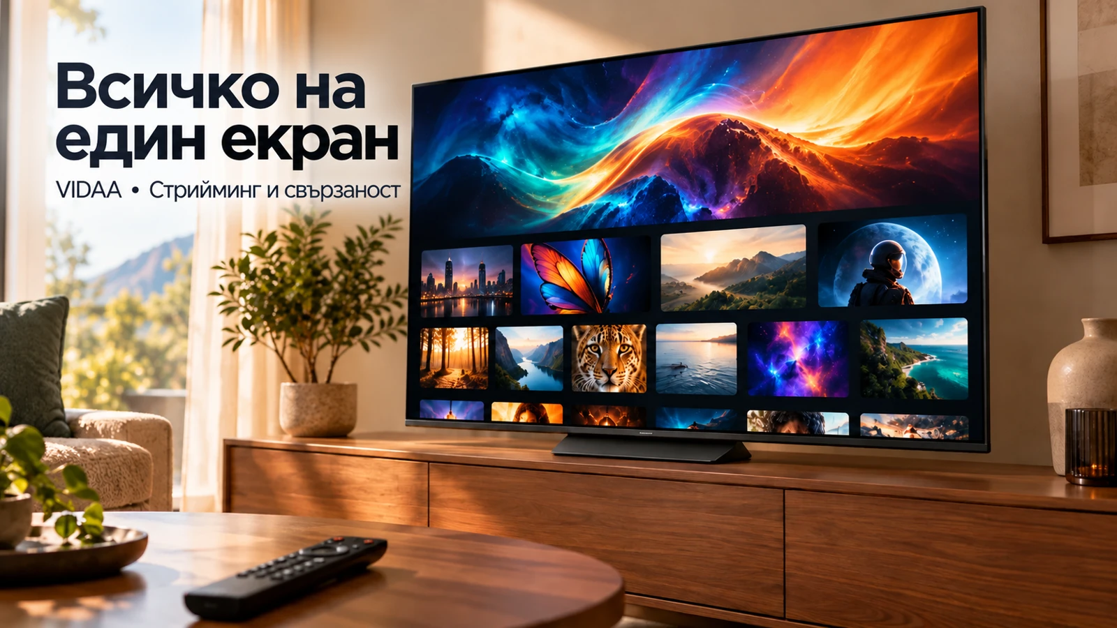 Илюстрация на телевизор с примерен интерфейс за стрийминг